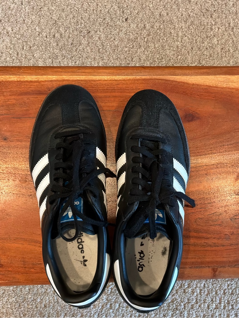 adidas Samba Black with White Stripes Casual Sneakers - Picture 4 of 4